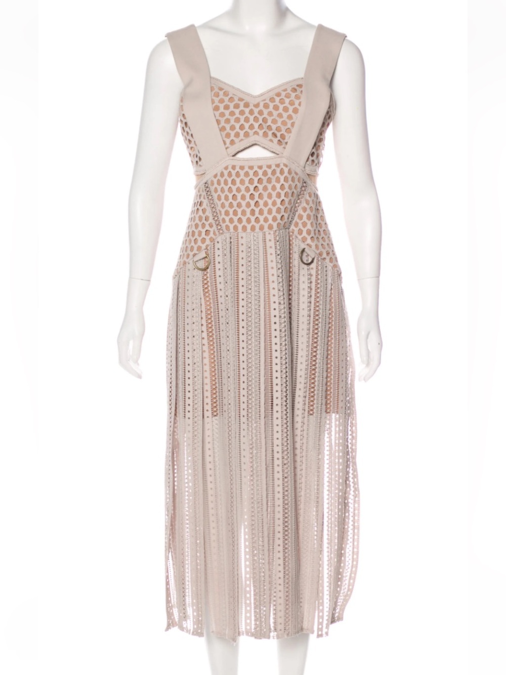 Self-Portrait Crochet & Eyelet Midi Dress